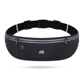 Black Adjustable Running Belt - Fits Large Phones, Reflective, Earphone Port